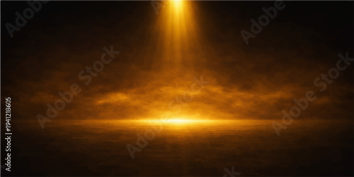 A beautiful summer sky filled with orange and yellow sun rays captures the nature of a sunset over the ocean as clouds drift across the horizon at dusk