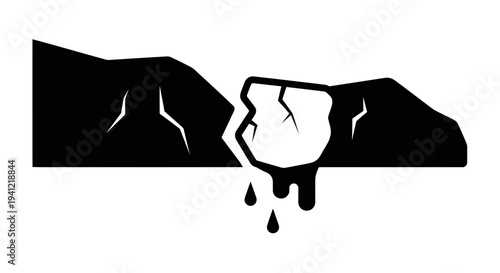 Symbolic representation of melting glaciers highlighting critical environmental impact and climate