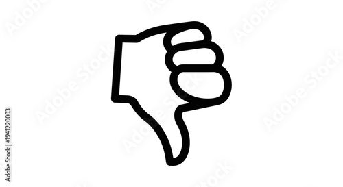 Thumbs Down Icon, Dislike Symbol, Negative Feedback, Rejection, Bad Review, Unhappy Gesture