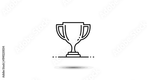 Trophy Icon Outline Vector Illustration - Award, Champion, Success Symbol