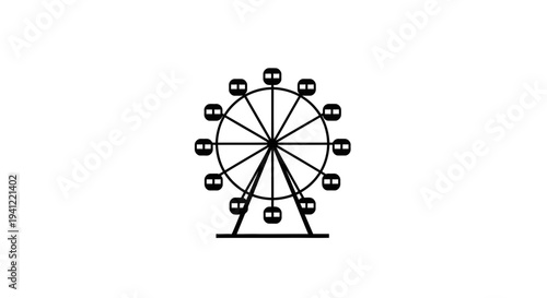 Simple Ferris Wheel Icon Vector Illustration
