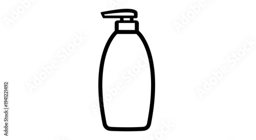 Simple Line Art Icon of a Pump Bottle Dispenser for Soap, Lotion, or Sanitizer