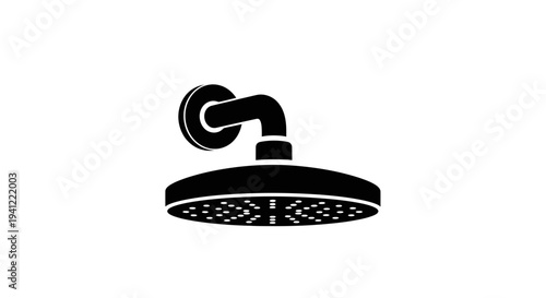 Modern Shower Head Icon Black Silhouette