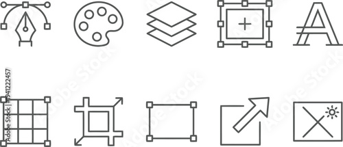 Graphic design tools and icons set, creative symbols for editing and artwork