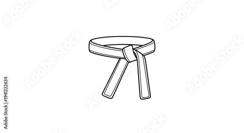 Martial Arts Belt Tied in a Knot, Karate, Judo, Taekwondo, BJJ, White Background