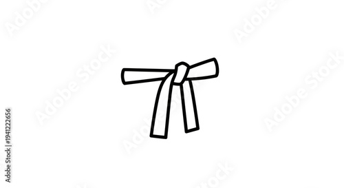 Martial Arts Belt Icon, Karate Belt, Taekwondo Belt, Judo Belt, Black Belt Symbol, Isolated