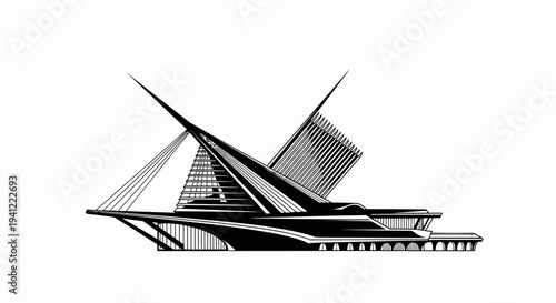 Milwaukee Art Museum Quadracci Pavilion - Architectural Drawing