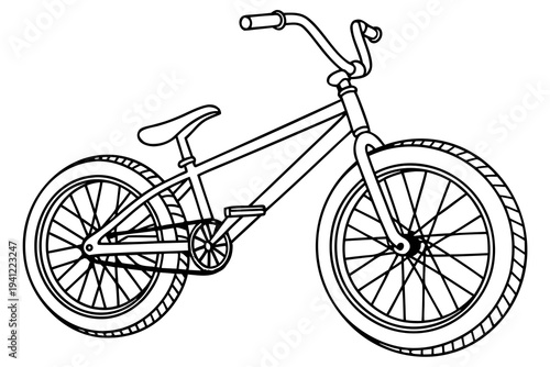 Bicycle Coloring Book Page Vector Illustration – Black White Bold Line Art, Printable A4, SVG Style, Isolated on White Background