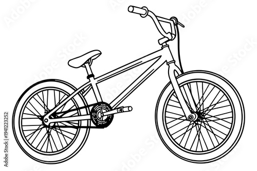Bicycle Coloring Book Page Vector Illustration – Black White Bold Line Art, Printable A4, SVG Style, Isolated on White Background