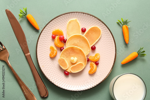 Funny Easter bunny pancakes...