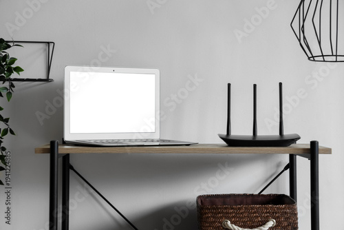 Modern wi-fi router with la...