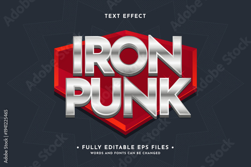 Iron Punk text effect with editable EPS files for luxury design