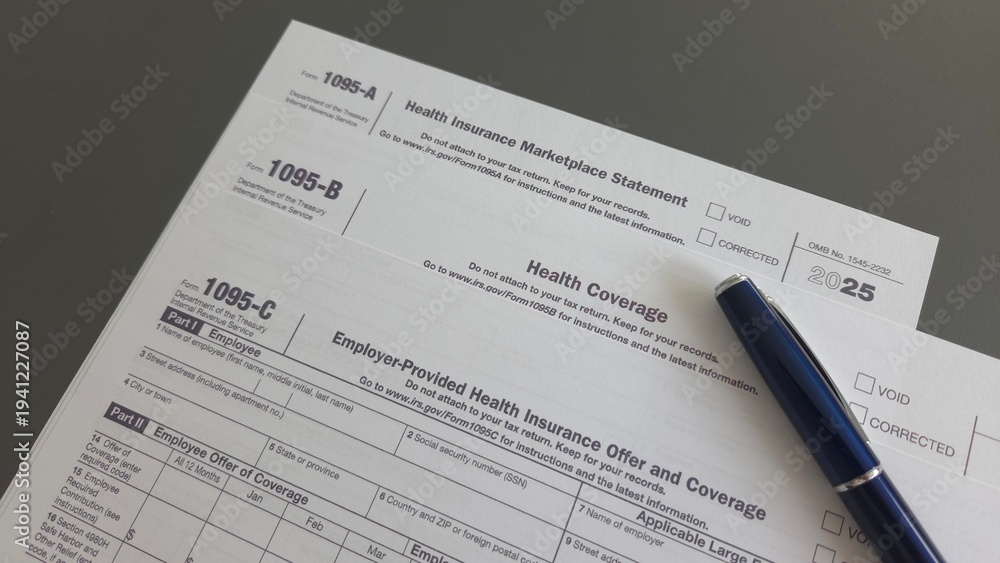 Obraz premium Form 1095-A, 1095-B, 1095-C combined