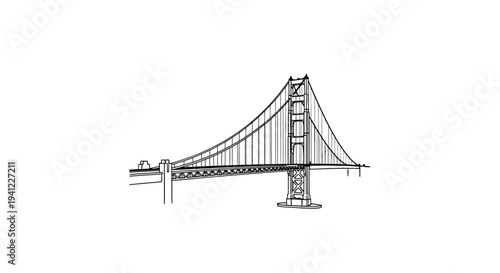 Golden Gate Bridge Sketch - Iconic San Francisco Landmark