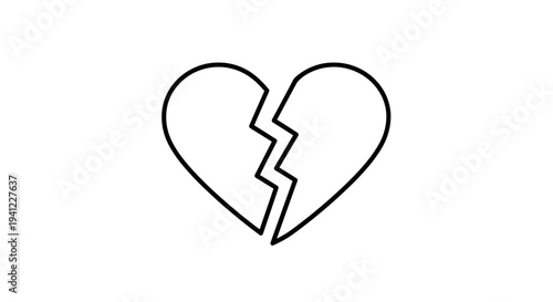 Broken Heart Symbol, Symbolizing Sadness, Loss, and Relationship Problems