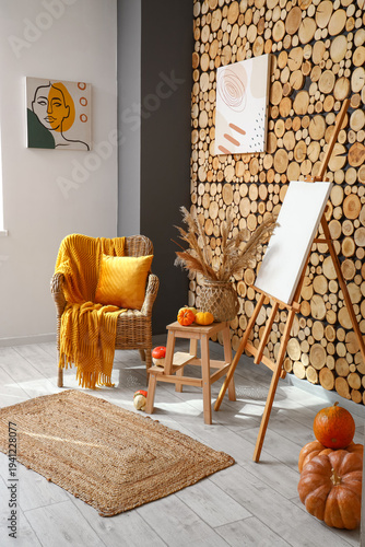 Interior of cozy living roo...