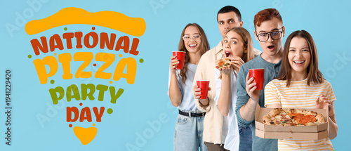 Group of young friends with...