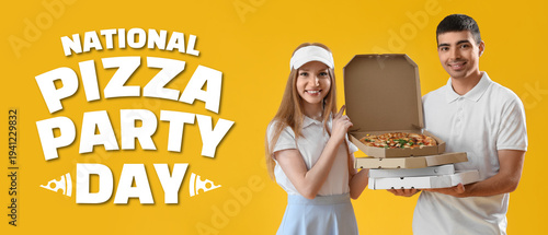 Young couple with box of ta...