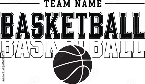Basketball Team Name Typography Sports Club Template Design