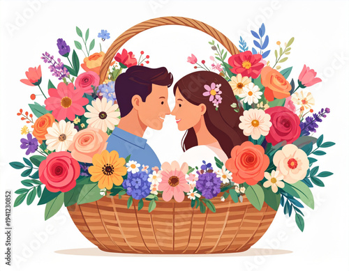 Flower Market Basket Date