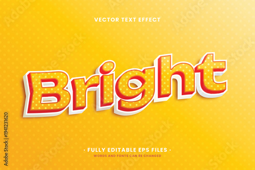 Editable bright word text effect with luxury shine, vector text theme.