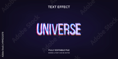 Editable text style effect with a glitch word theme in a dark luxury universe