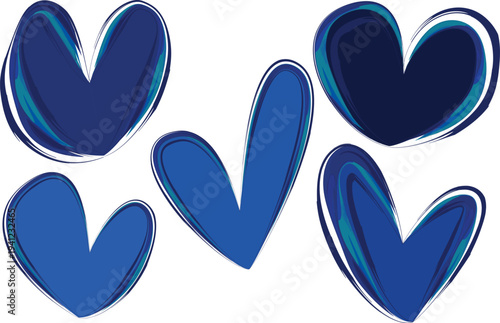 blue colors various creative hearts collection