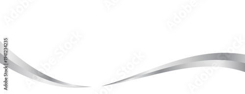 Flowing silver swooshes with silver gradient for a luxurious border or footer on a certificate