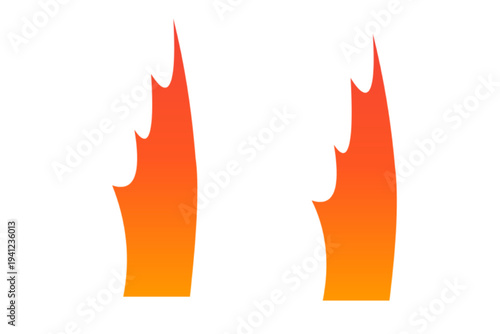 Stylized twin flame gradient icons