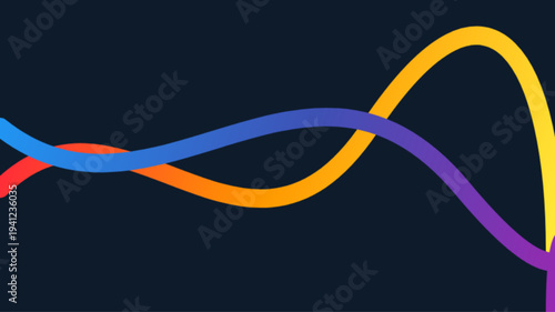 Colorful gradient waves on dark background