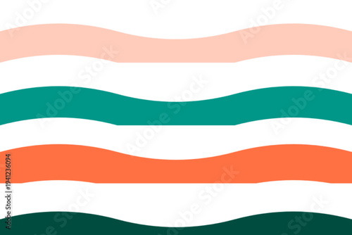 Abstract four colorful wavy bands design