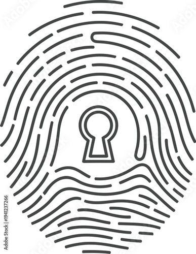Fingerprint with keyhole