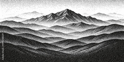 A vintage grunge wallpaper design features a snow covered mountain range background with a rough stone texture and marble patterns in gray and black