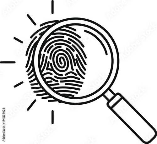 Examining fingerprint under magnification