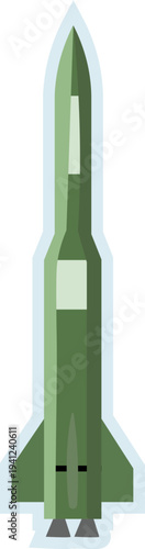 Minimalist Green Rocket Icon