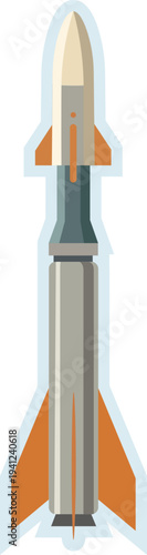 Simple Rocket Launch Illustration