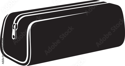 Pencil case zipper vector illustration line art bag pouch