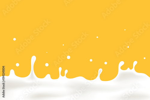 waves or billows of white or milky water, on a yellow background.