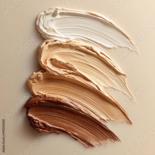 異なる肌色のファンデーションのテクスチャー。化粧品や美容関連のデザイン素材