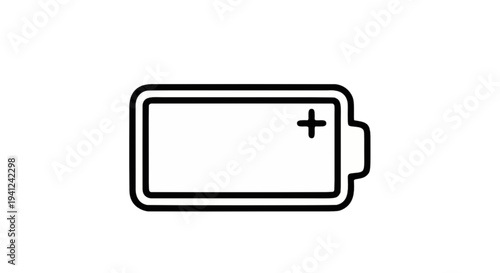 Battery icon indicating power level and energy status, suitable for various electronic and energy-related applications