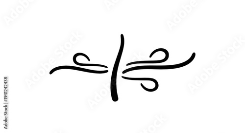 Ornate decorative flourish with curved lines, creating a sense of elegance and sophistication