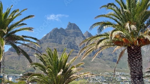 Table Mountain as viewed from the famous Camps Bay Area.
