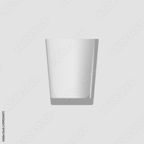 Empty glass cup. Isolated vector object 