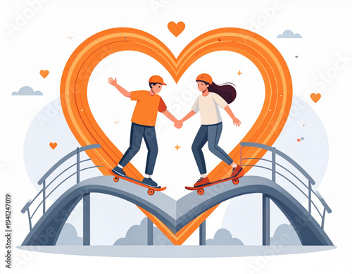 Skateboard Park Heart Grind