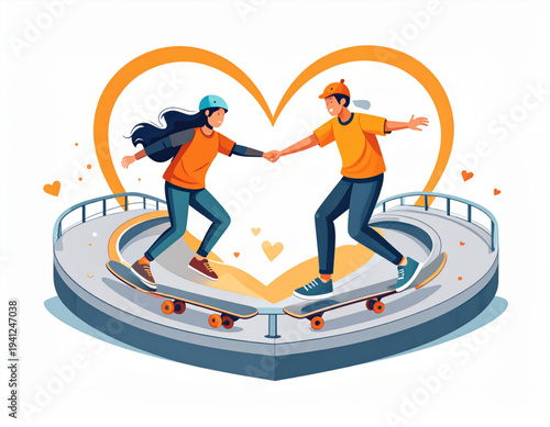 Skateboard Park Heart Grind