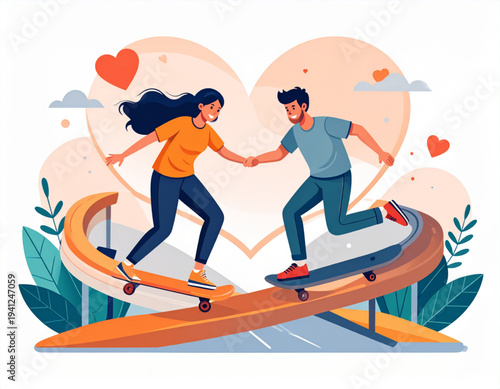 Skateboard Park Heart Grind