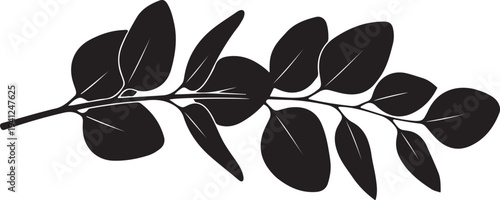 Elegant eucalyptus branch wall panel design featuring soft botanical leaves in a minimalist style.