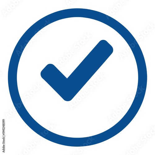 Blue Filled Check Mark in Circle UI Icon for App UI