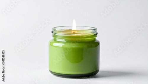 Green Candle in Glass Jar