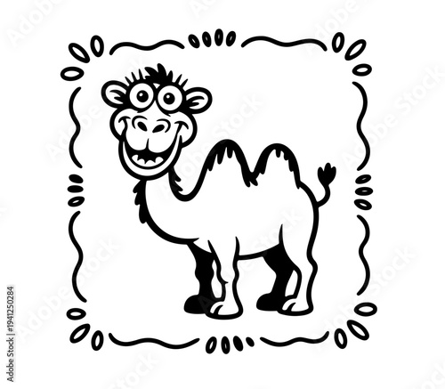 Cute  camel . Funny kawaii alpaca character. Cartoon flat style. Vector illustration